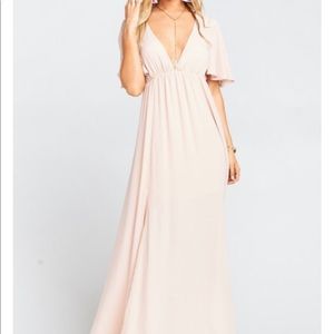Faye Flutter Maxi Dress in Dusty Blush